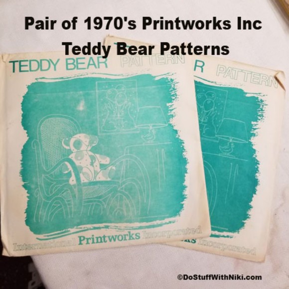 Pair of 1970's Printworks Inc Teddy Bear Patterns Pat040 - Picture 1 of 3